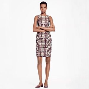 NWT Brooks Brothers Plaid Jacquard Cotton Sheath Dress Size 4